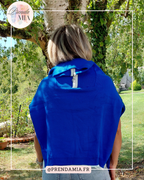 Pull Surdimensionné à Col Zippé – Bleu Électrique