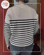 Pull Marinière Cœur - Blanc