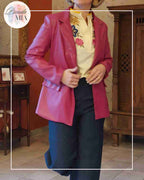 Veste Maria - Simili cuir Rose