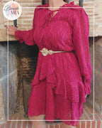 Flamingo Dress Burgundy