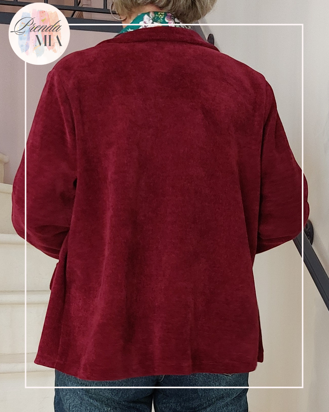 Veste-gilet velours bordeaux