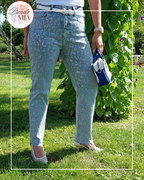 Leopard print rhinestone jeans