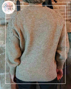 Pull en maille manches ornées - Beige