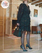 Robe Flamant Or et Noir