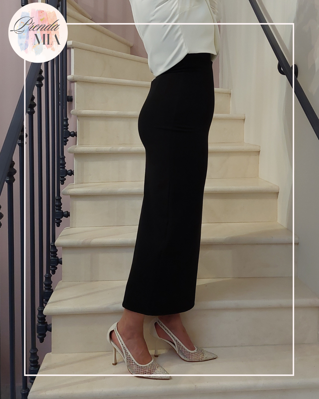 Jupe droite Lisse - Noire