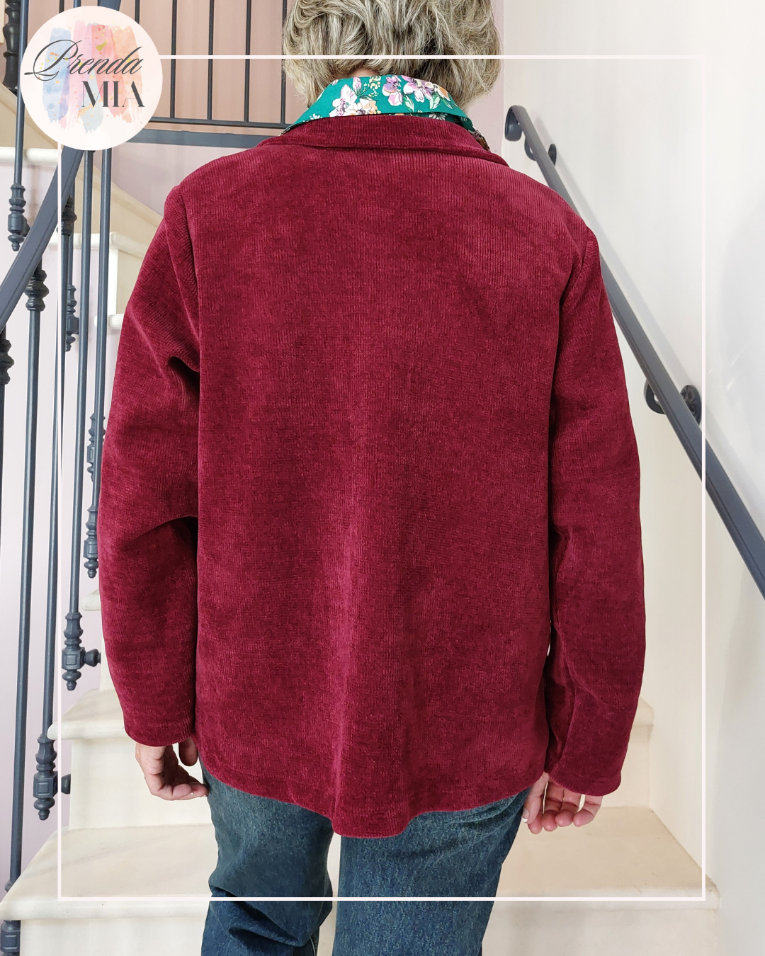 Veste-gilet velours bordeaux