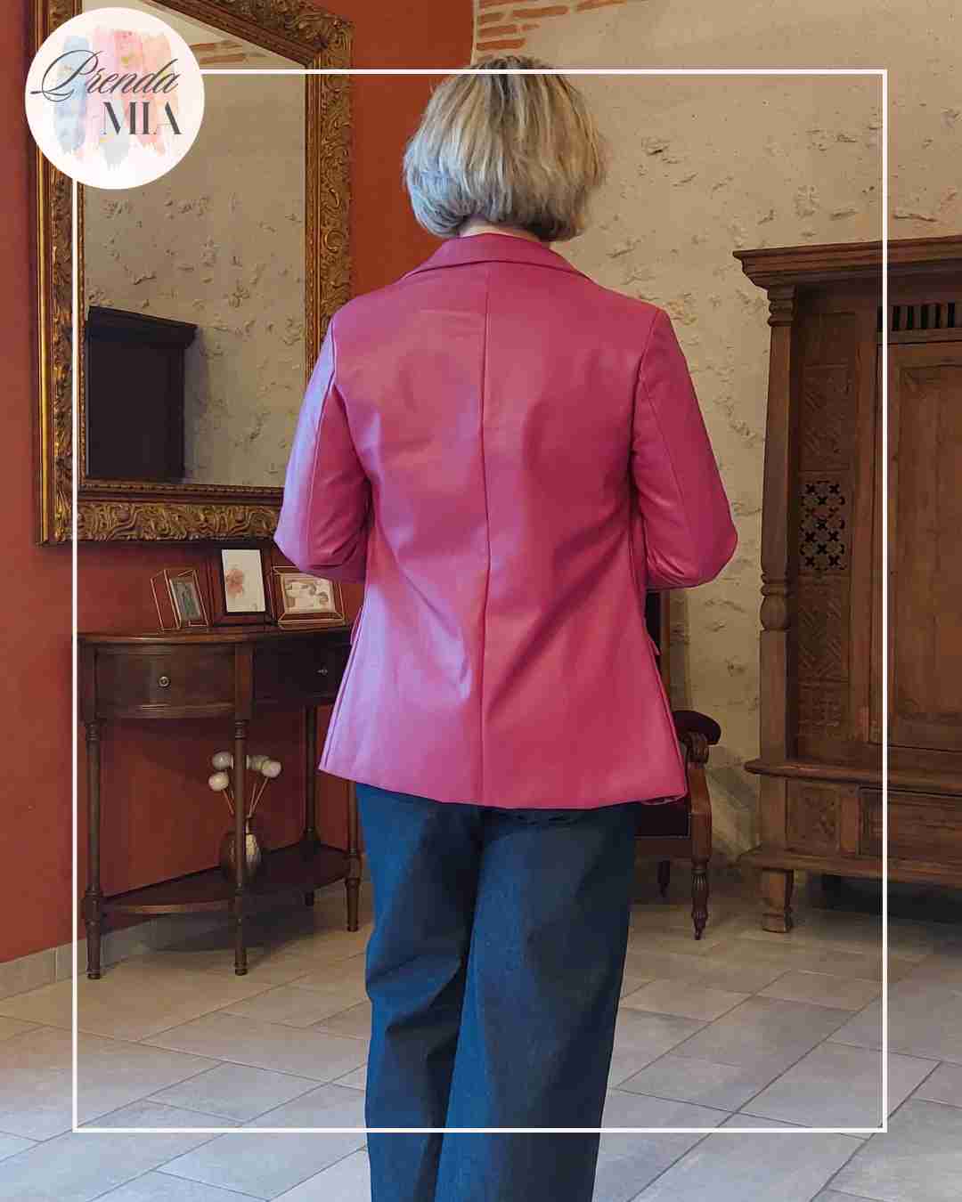 Veste Maria - Simili cuir Rose