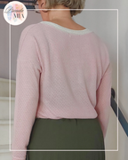 Blouse rose en maille