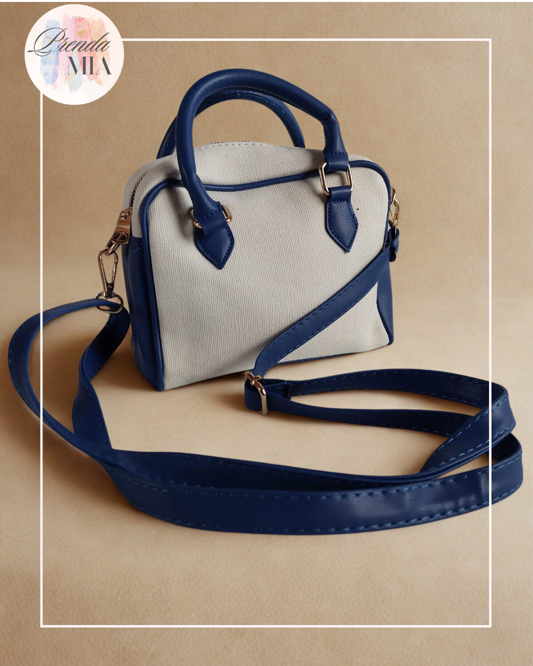 Sac Bicolore Toile & Bleu Royal
