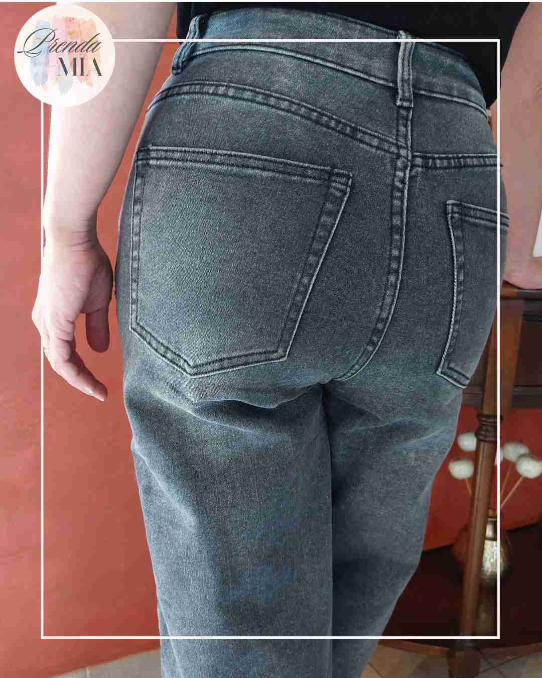 Jean Barrel Asymétrique  - Gris