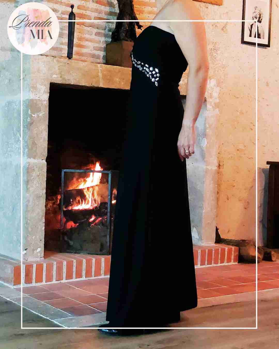 Robe bustier Strass noire