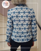 Blue embroidered blouse