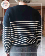 Pull Marinière Cœur - Noir