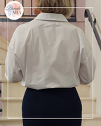 Oversized white rhinestone shirt