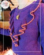 Pull Violet et Orange à Volants