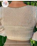 Cardigan court brodé