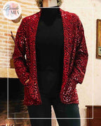 Wavy Red Sequin Jacket