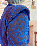 Short draped dress blue &amp; black