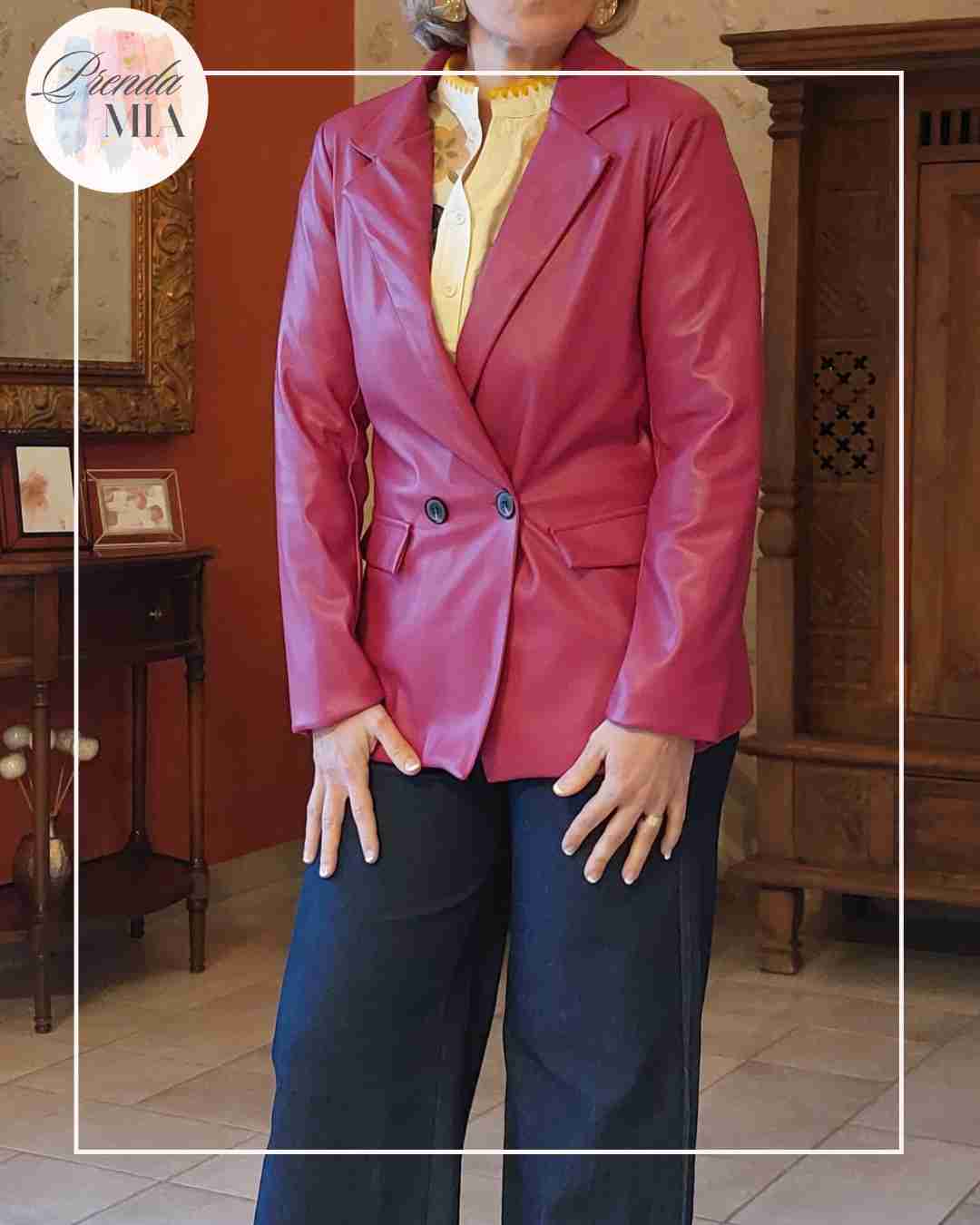 Veste Maria - Simili cuir Rose