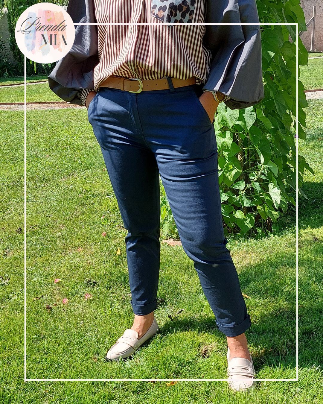 Pantalon Chino Bleu Marine