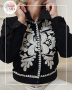 Black embroidered cotton jacket