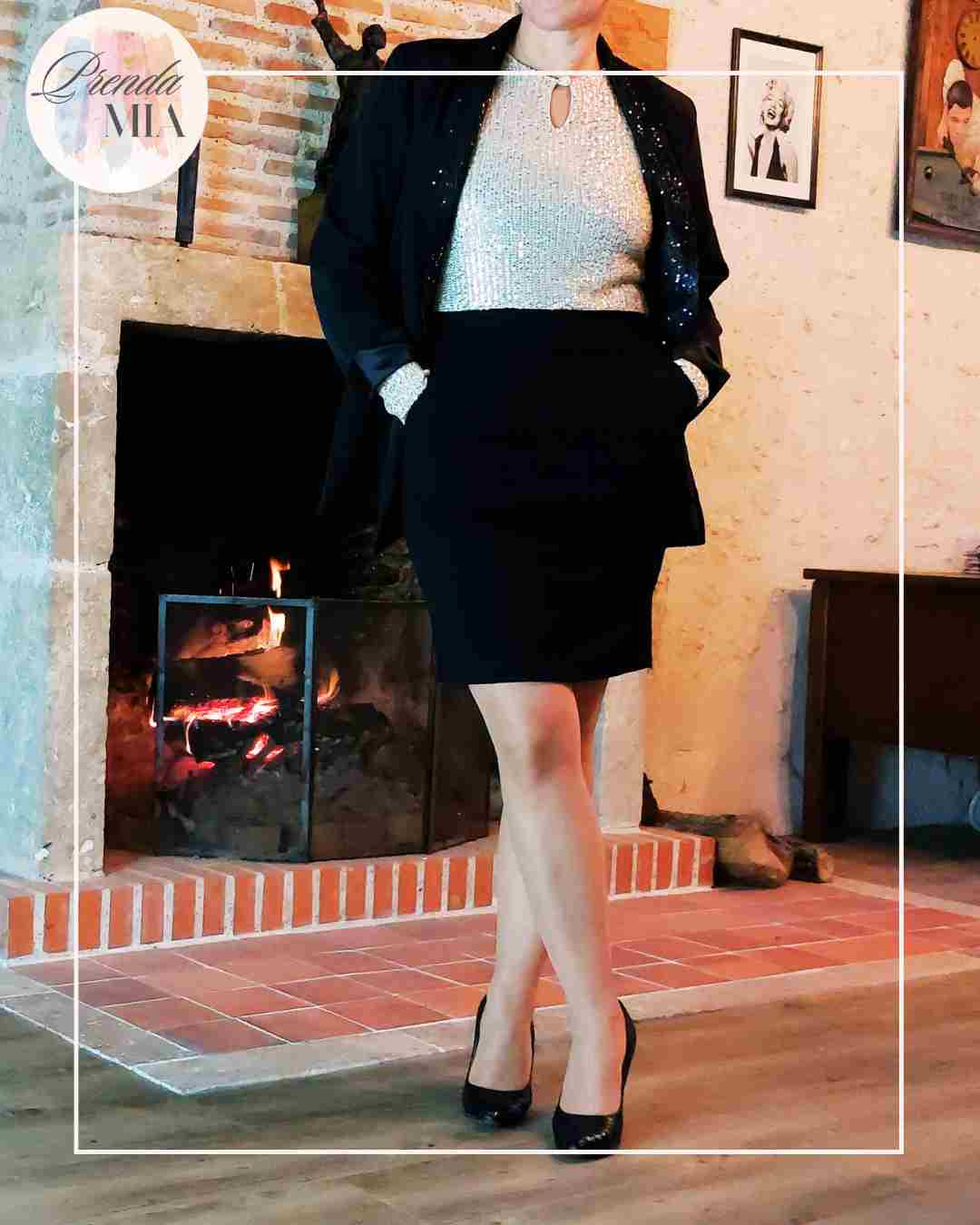 Robe Glamour noire et dorée