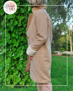 Manteau mi-long à chevrons Camel