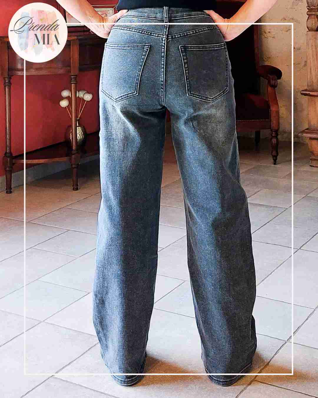 Jean Barrel Asymétrique  - Gris