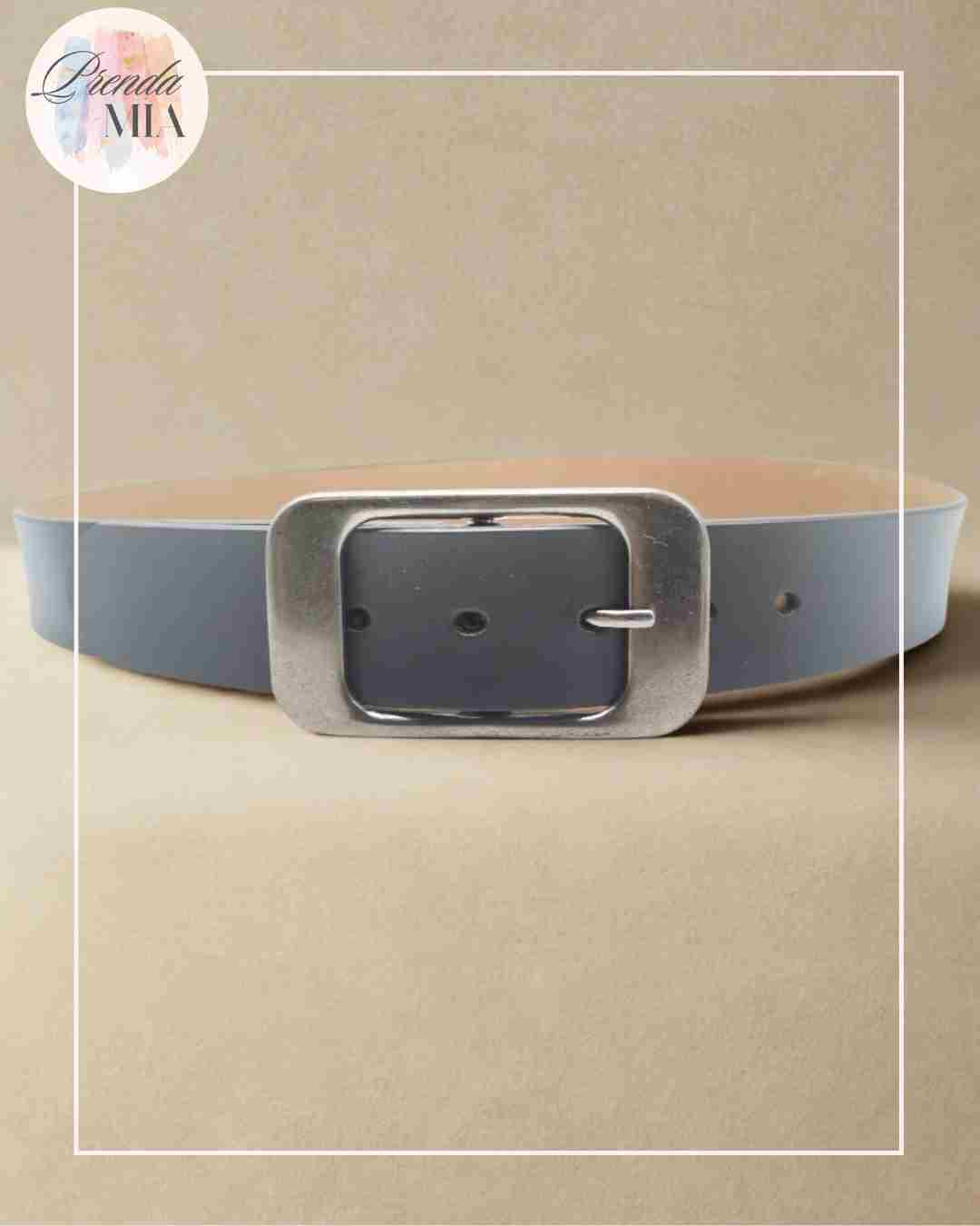 Ceinture cuir de vachette grise